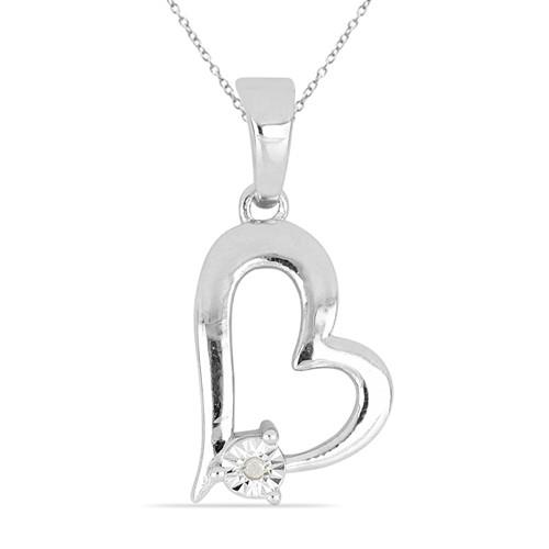 0.006 CT G-H, i2-i3, WHITE DIAMOND DOUBLE-CUT STERLING SILVER PENDANTS WITH MAGICAL TIKLI SETTING #VP041386